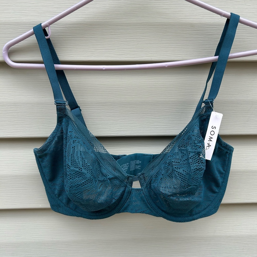 Soma Teal Lace Underwire Bra